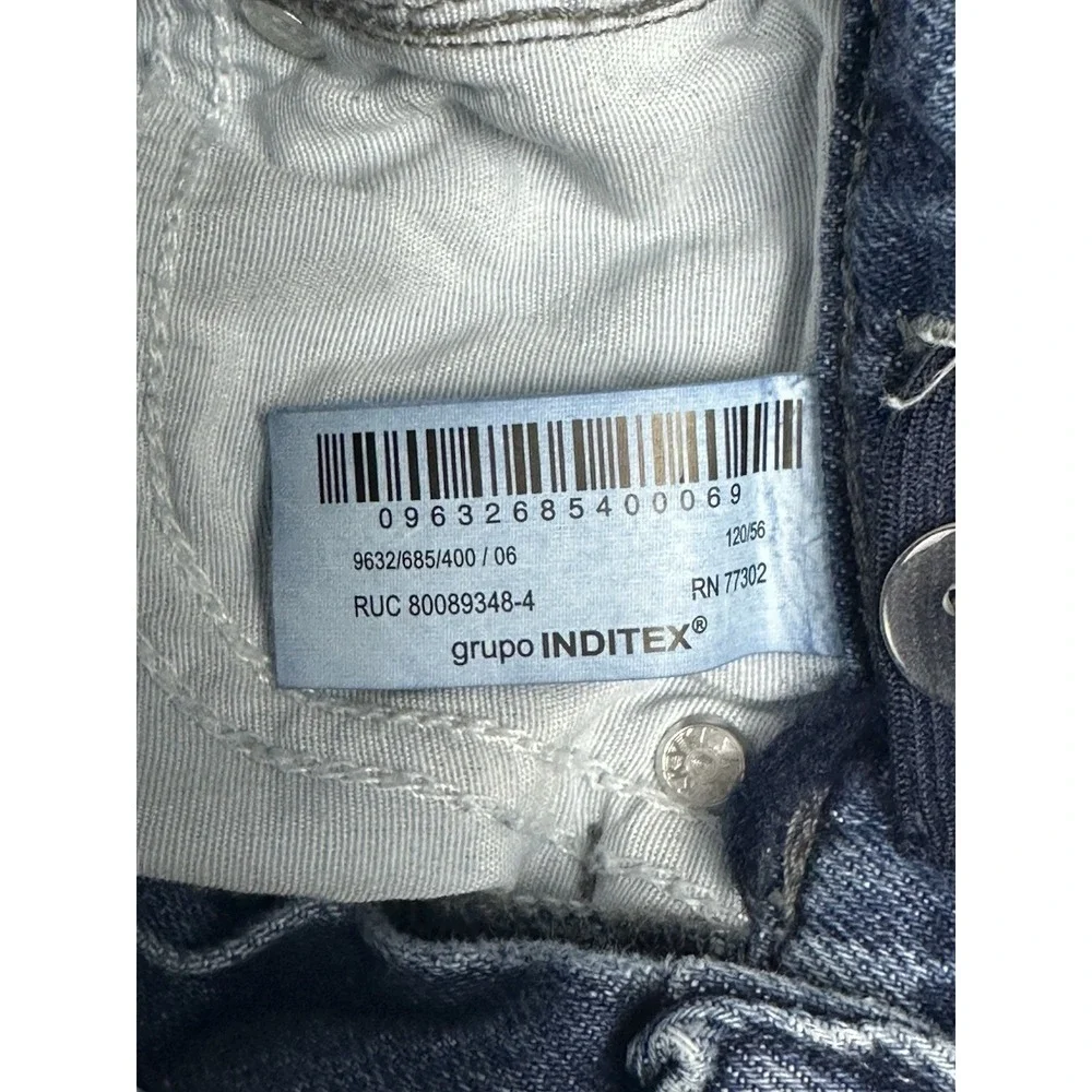 Zara Kids Blue Denim Multi-Pocket Cargo Jeans Size 6 Streetwear Y2K